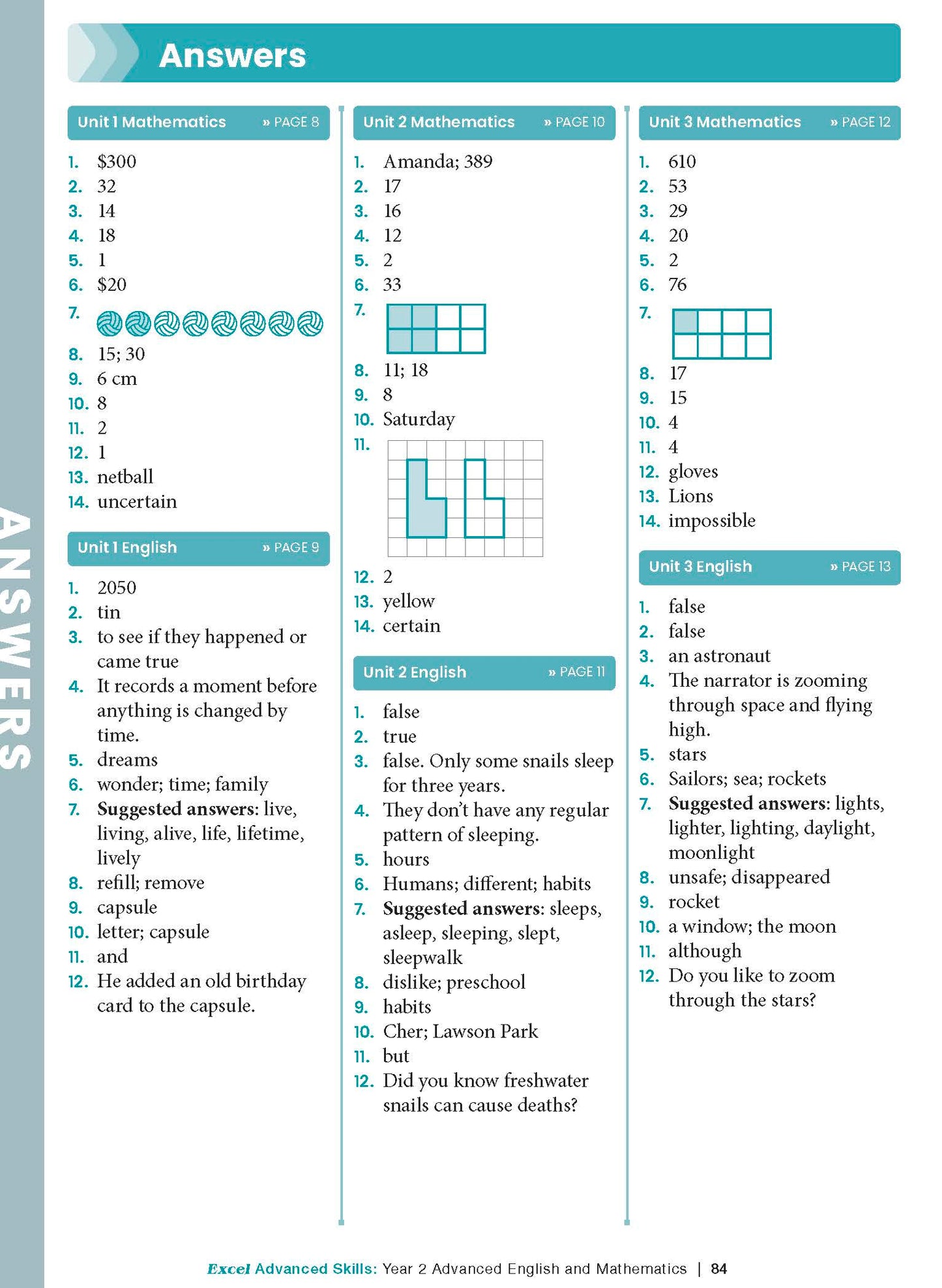 Excel Advanced Skills - Advanced English and Mathematics Year 2