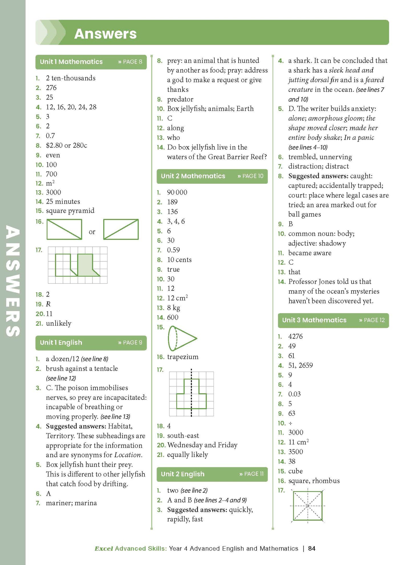 Excel Advanced Skills - Advanced English and Mathematics Year 4