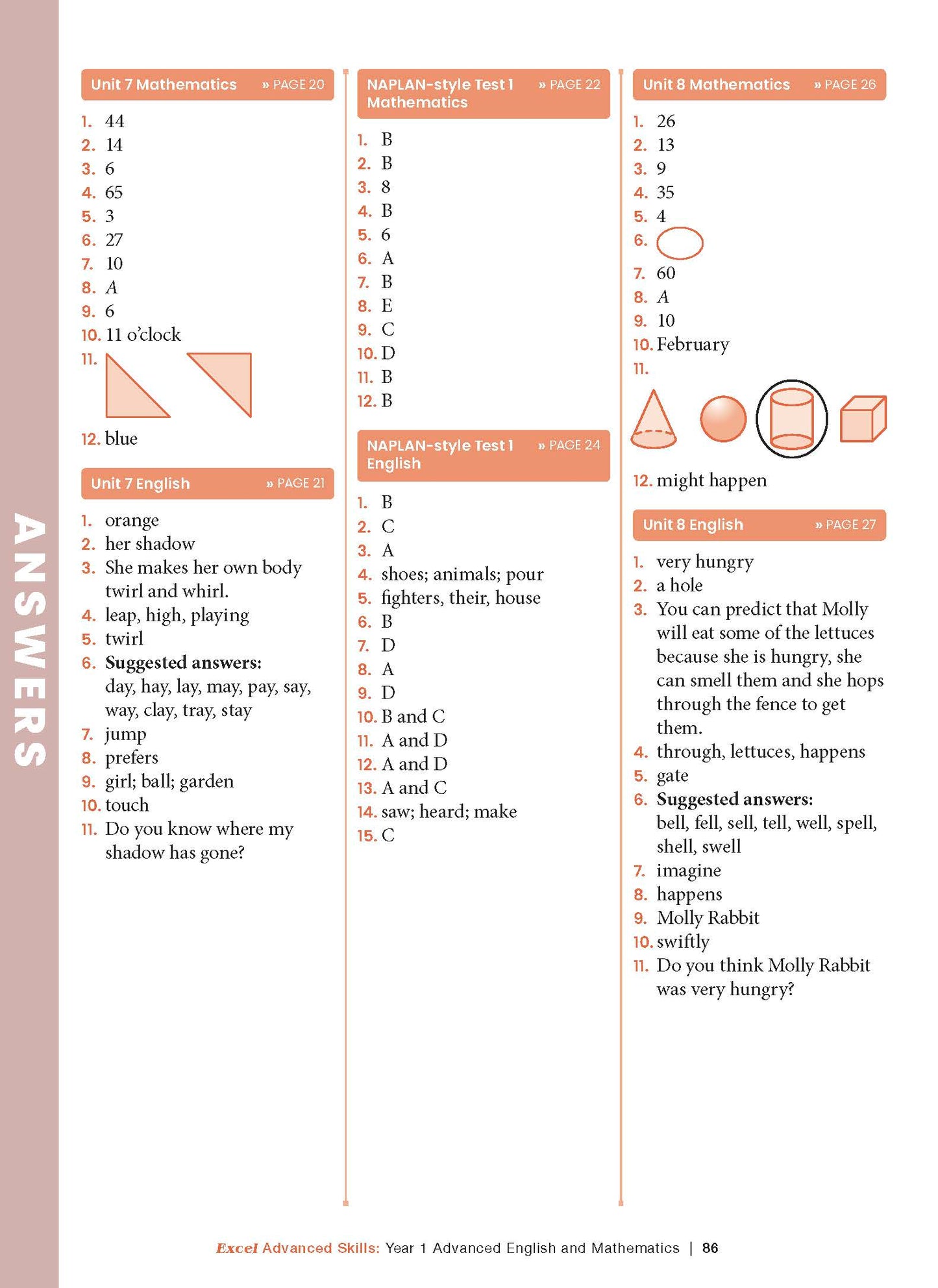 Excel Advanced Skills - Advanced English and Mathematics Year 1