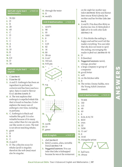 Excel Advanced Skills - Advanced English and Mathematics Year 4