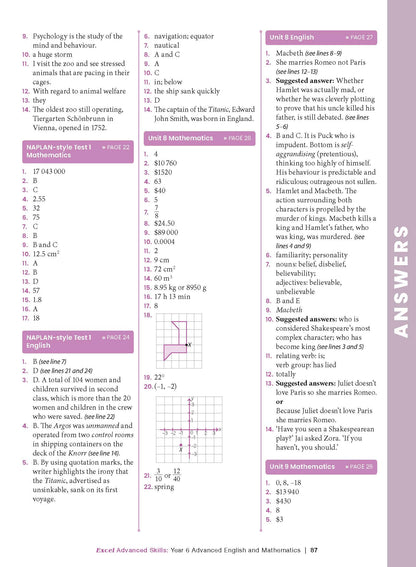 Excel Advanced Skills - Advanced English and Mathematics Year 6