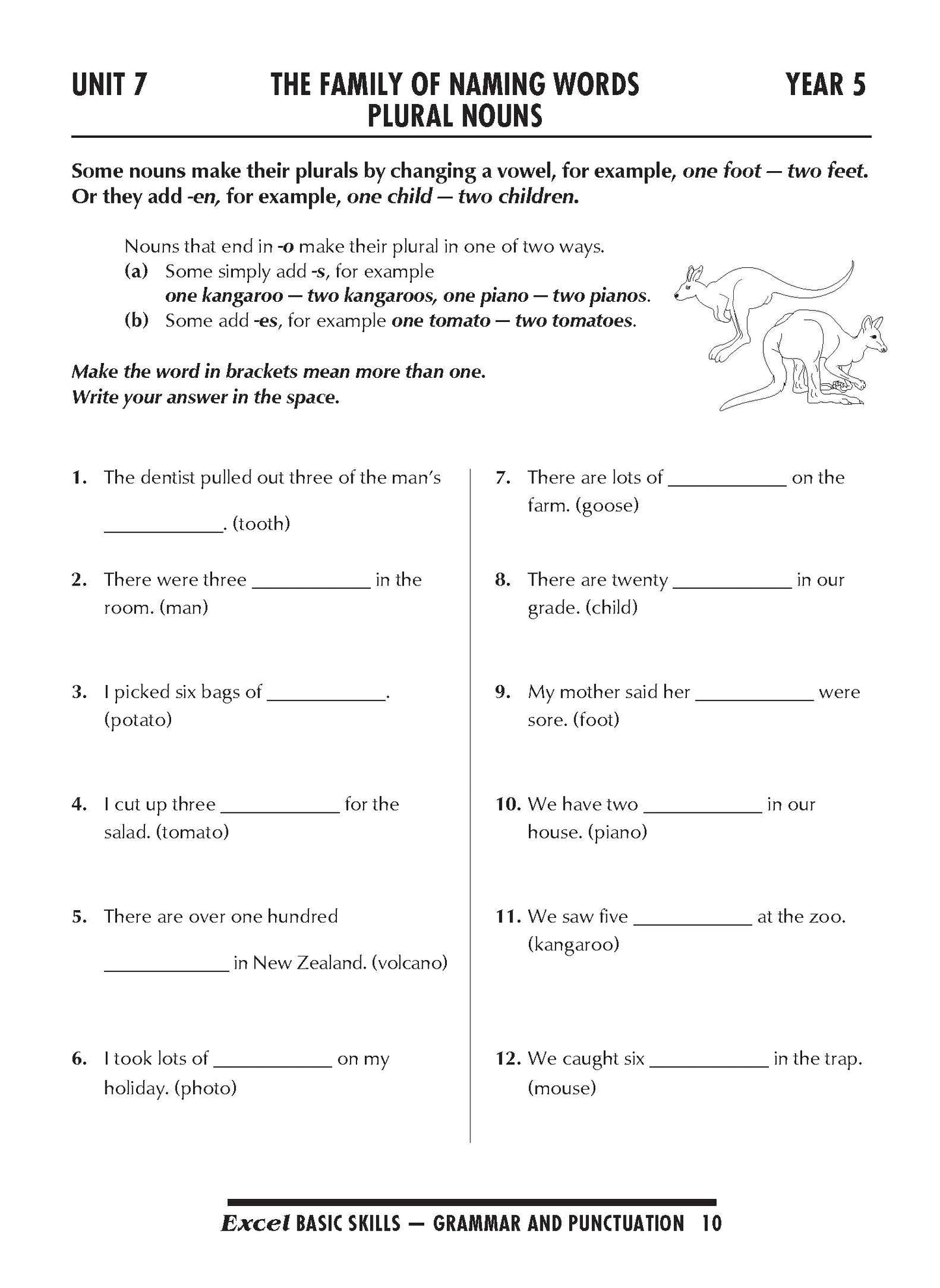 Excel Basic Skills - Grammar and Punctuation Years 5-6