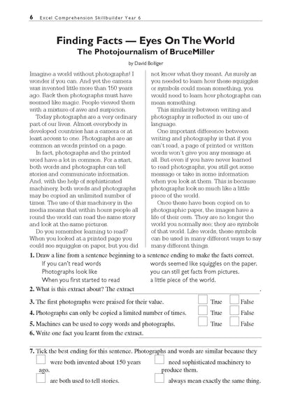 Excel Basic Skills - Comprehension and Written Expression Year 6