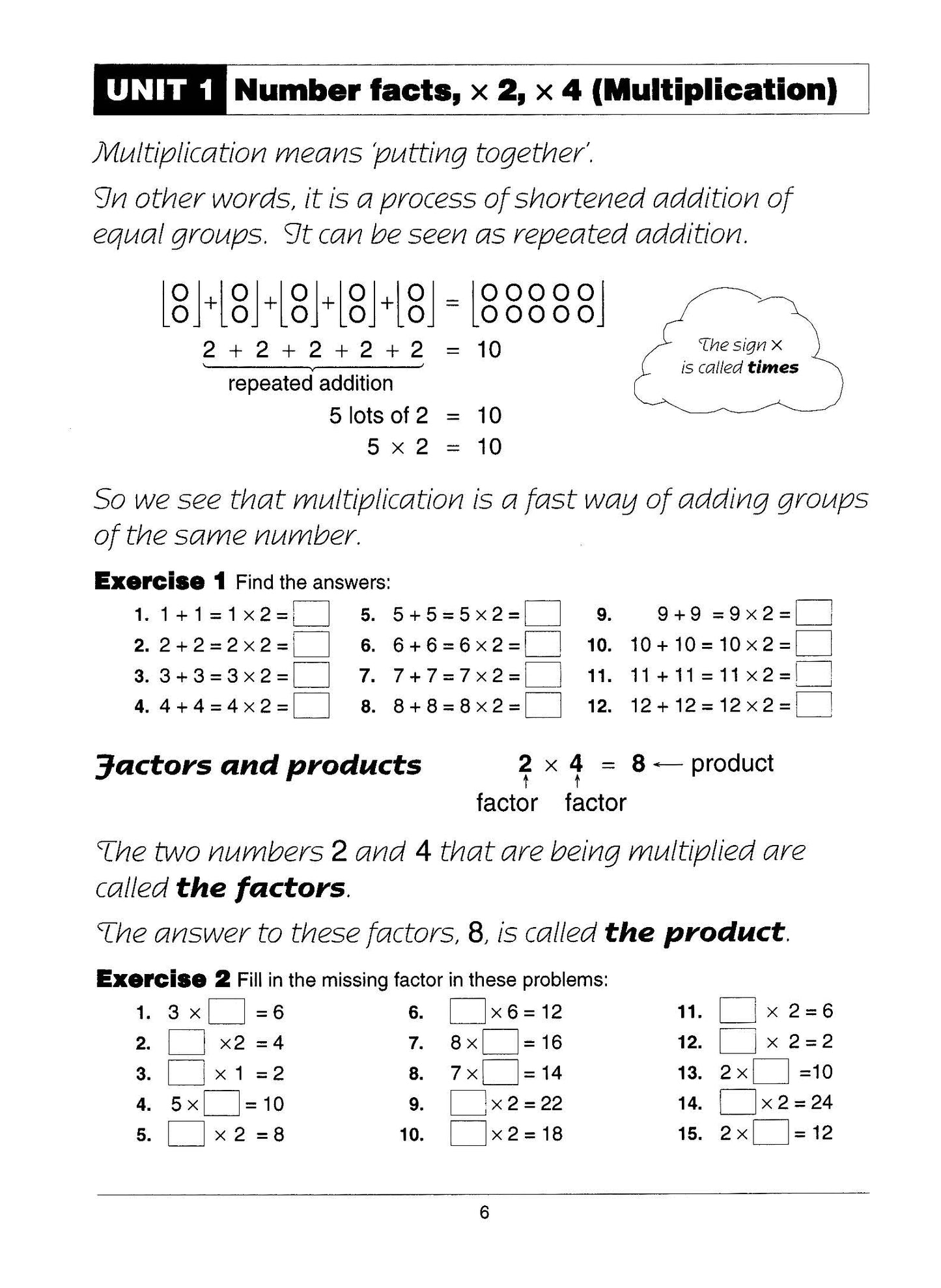 Excel Basic Skills - Multiplication and Division Years 3-4