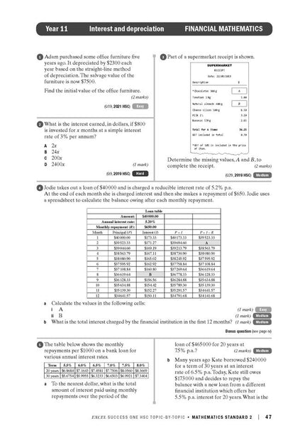 Excel Success One HSC Year 12 Mathematics Standard 2 (2022 Edition)