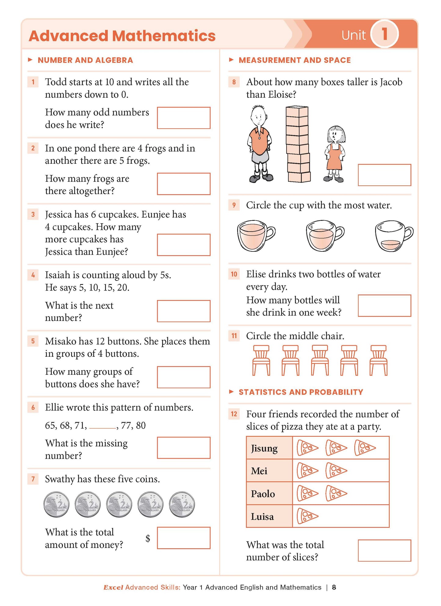 Excel Advanced Skills - Advanced English and Mathematics Year 1