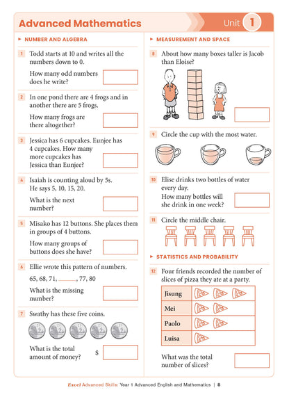 Excel Advanced Skills - Advanced English and Mathematics Year 1