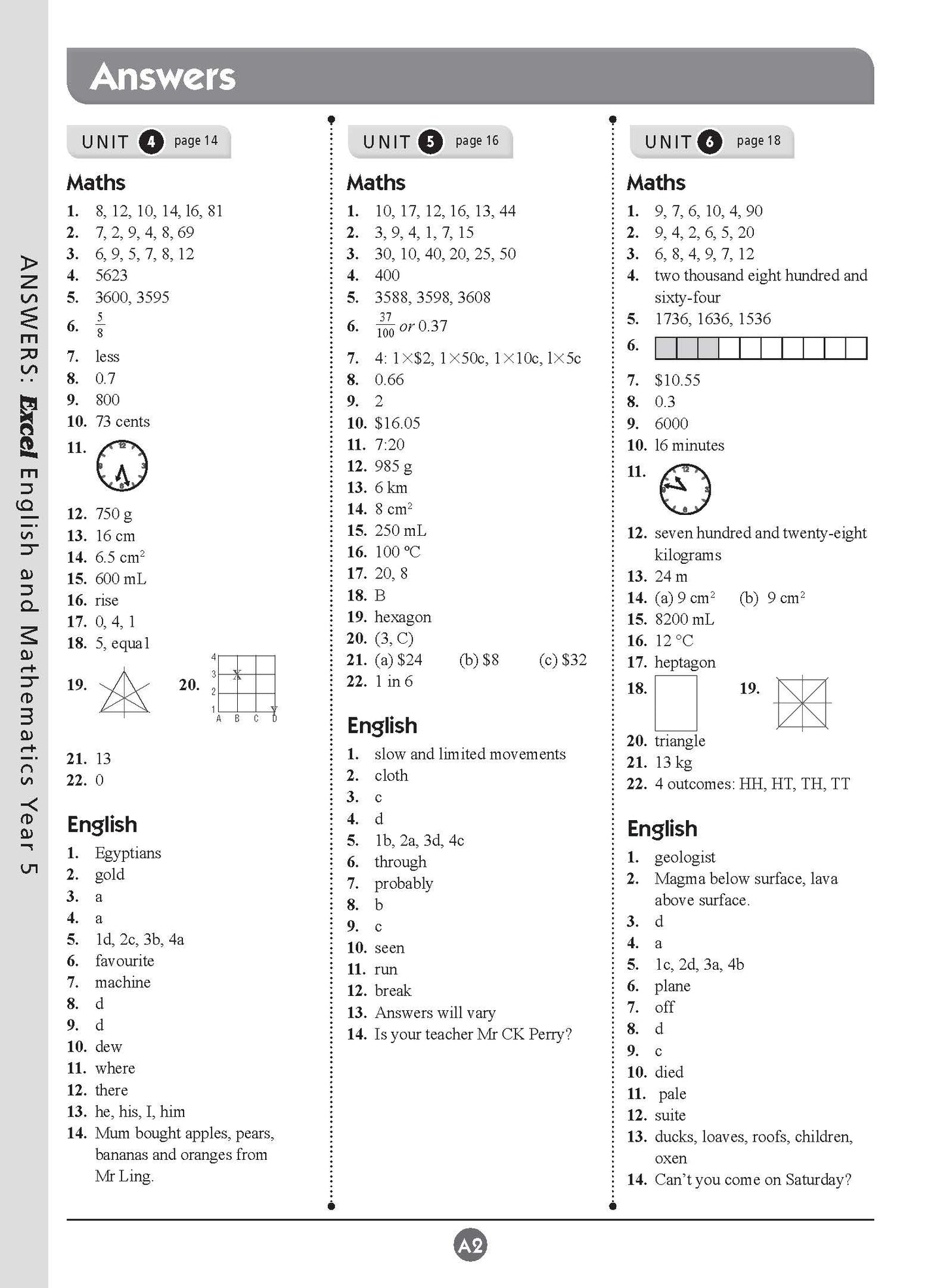 Excel Basic Skills - English and Mathematics Year 5