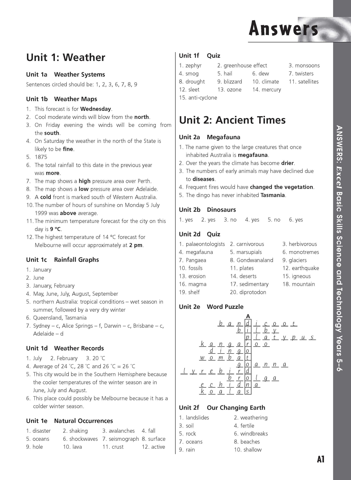 Excel Basic Skills - Science and Technology Years 5-6