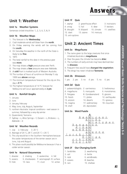 Excel Basic Skills - Science and Technology Years 5-6