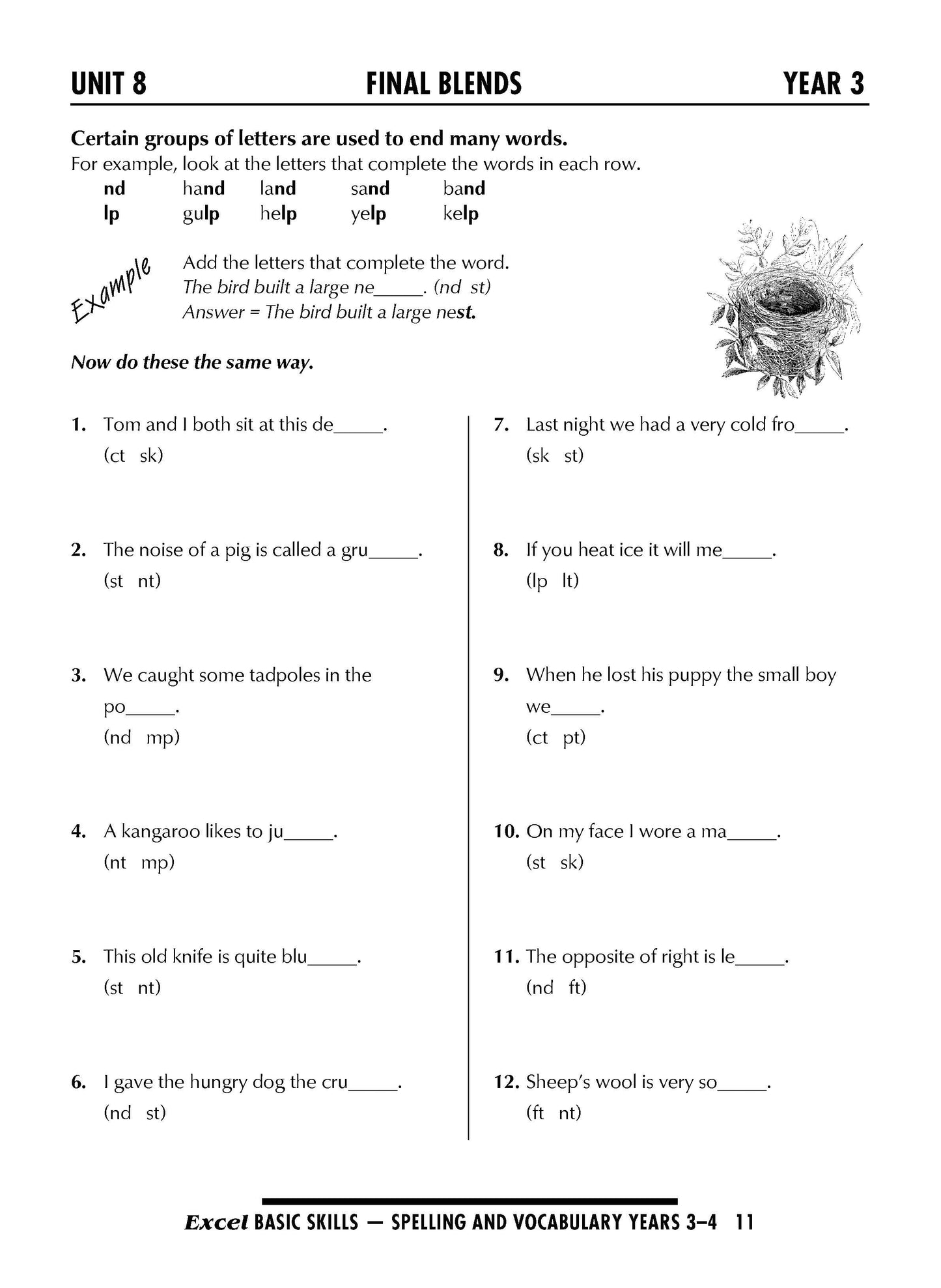 Excel Basic Skills - Spelling and Vocabulary Years 3-4