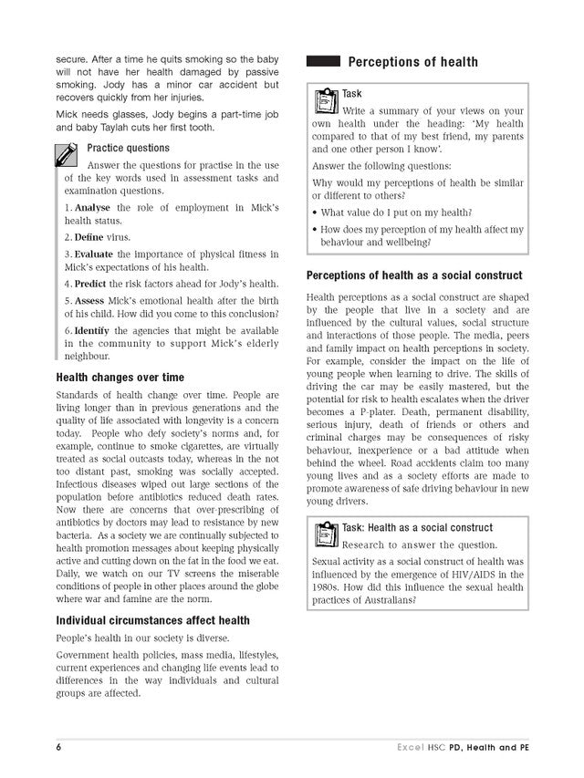Excel HSC Year 11 and 12 PDHPE Study Guide