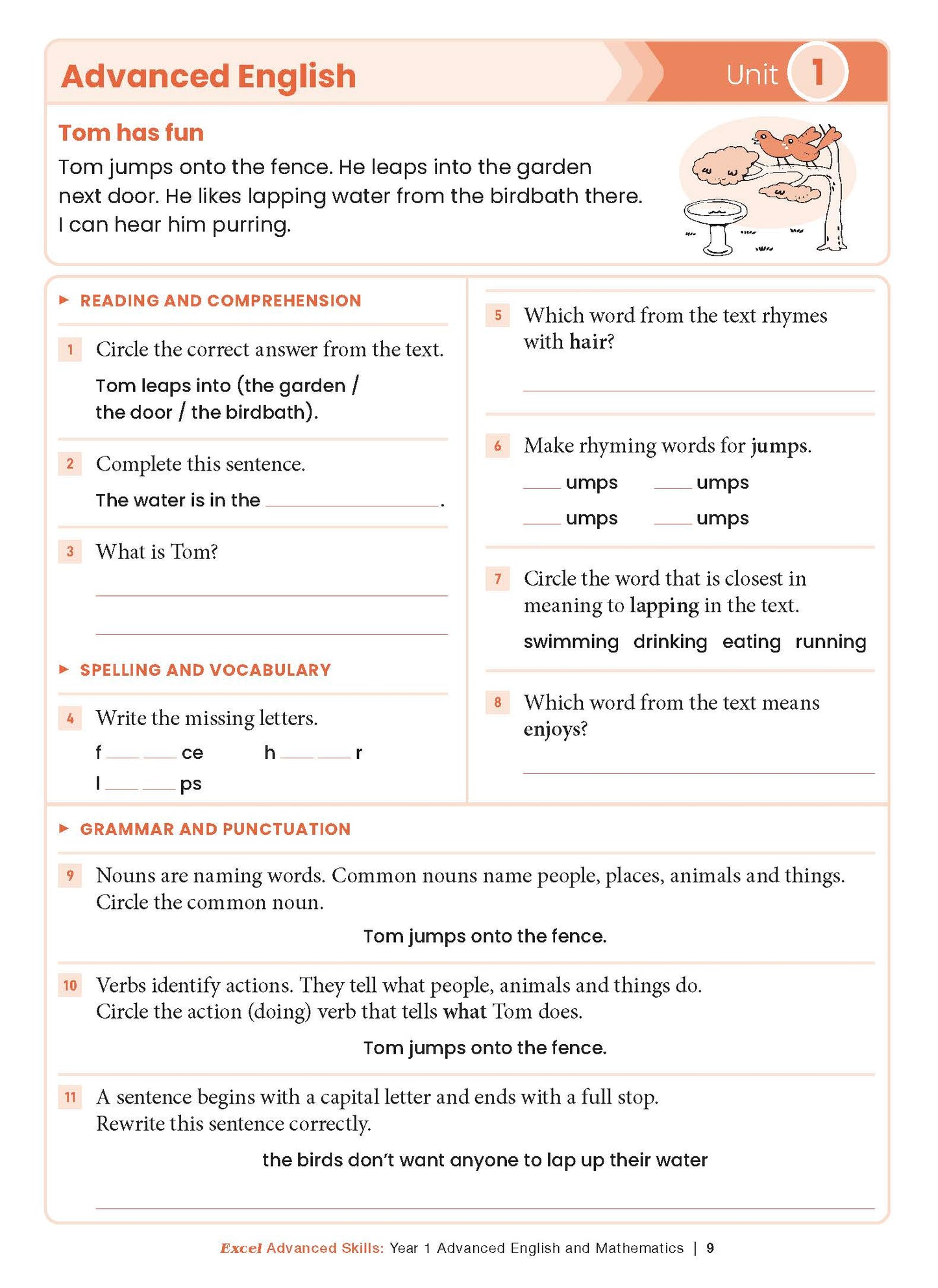 Excel Advanced Skills - Advanced English and Mathematics Year 1