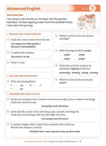 Excel Advanced Skills - Advanced English and Mathematics Year 1