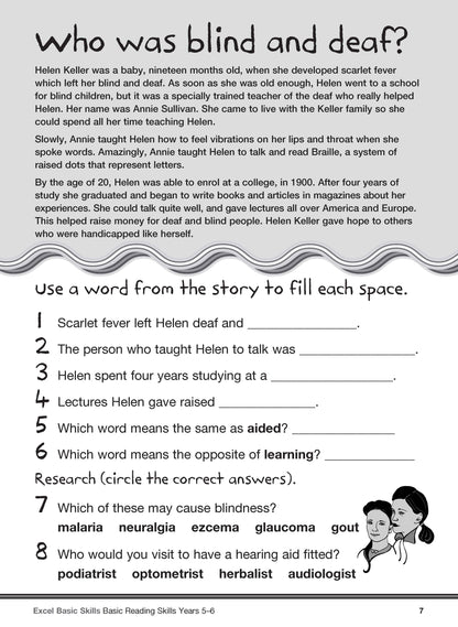 Excel Basic Skills - Basic Reading Skills Years 5-6