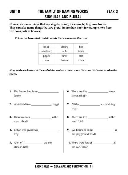 Excel Basic Skills - Grammar and Punctuation Years 3-4