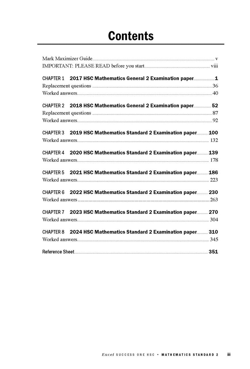 Excel HSC Year 12 Maths Standard 2 Book Pack