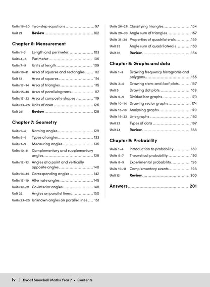 Excel Snowball - Maths Year 7