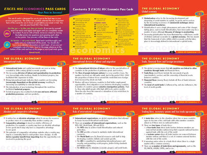 Excel HSC Year 12 Economics Study Guide with Study Cards