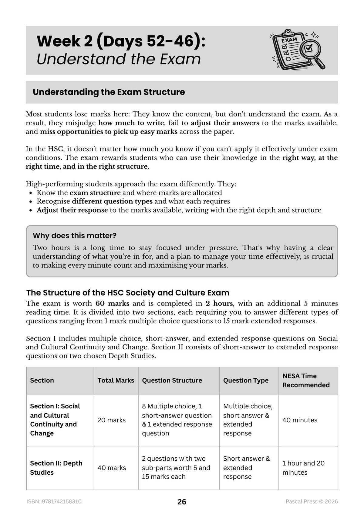 Excel 60 Days to Band 6: HSC Year 12 Society & Culture (2027-2028)