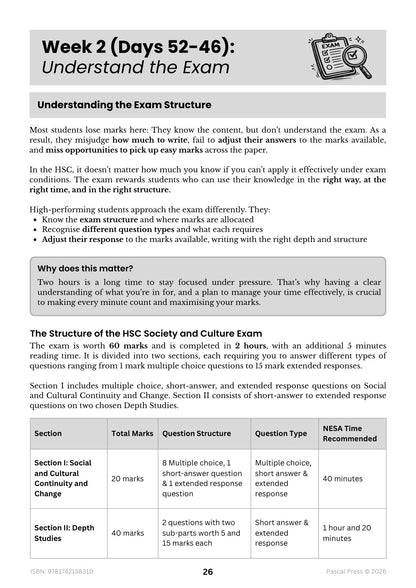 Excel 60 Days to Band 6: HSC Year 12 Society & Culture (2027-2028)