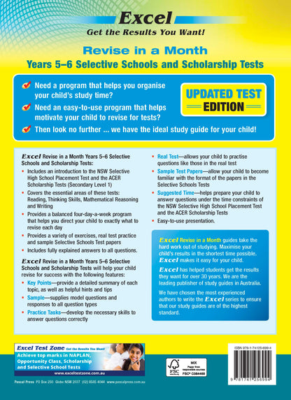 Excel Revise in a Month Selective Schools and Scholarship Tests Years 5-6