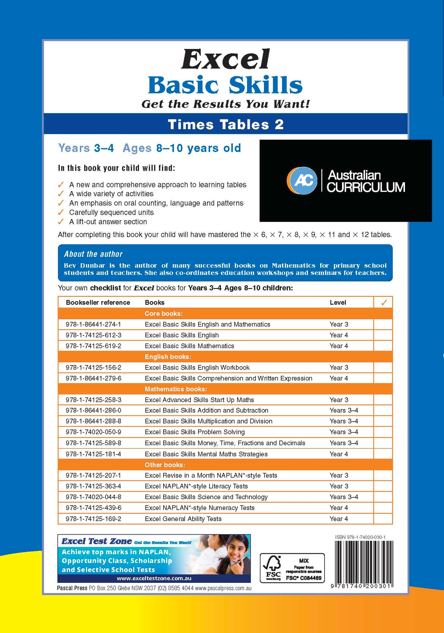 Excel Basic Skills - Times Tables 2 Years 3-4