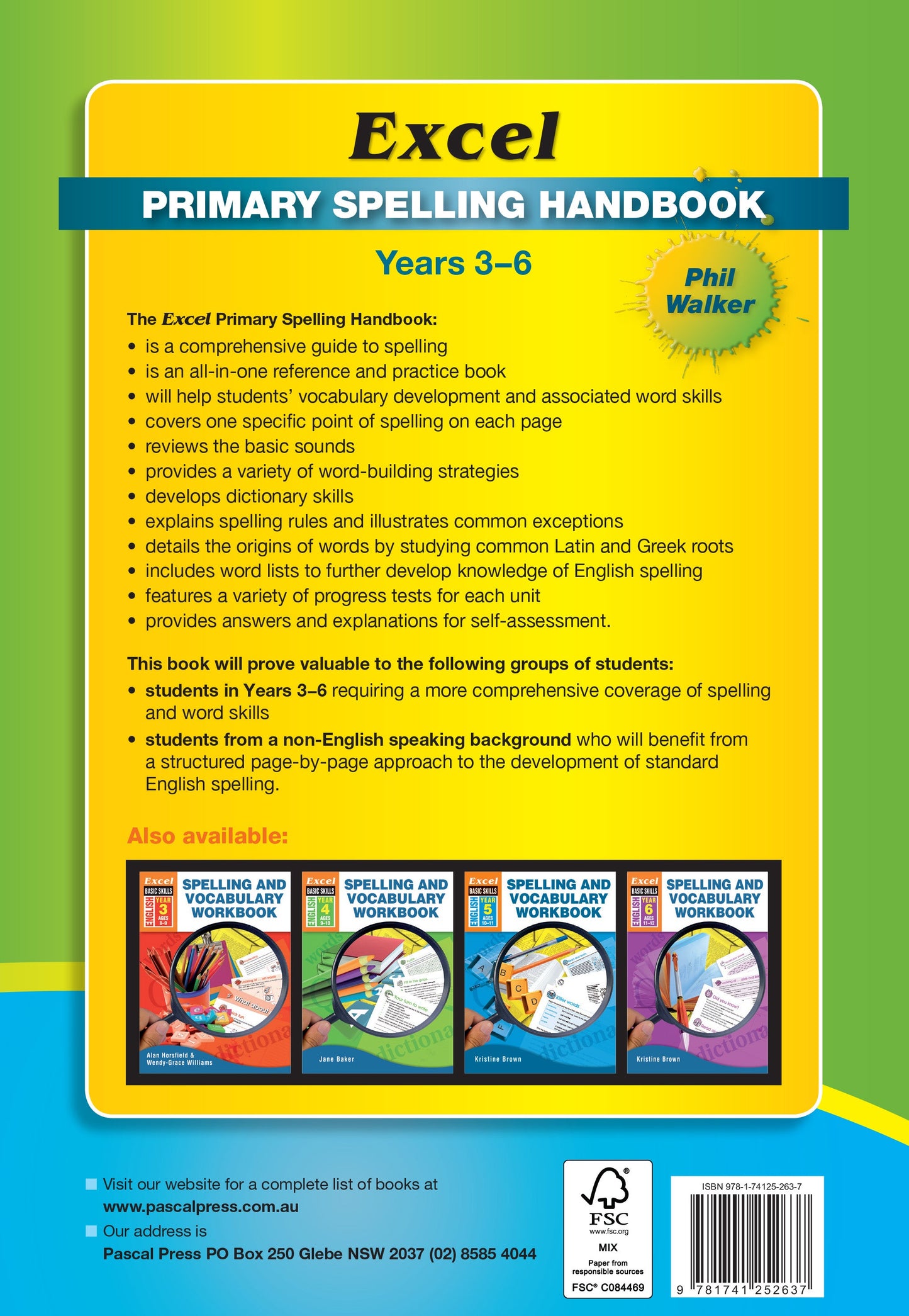Excel Handbooks - Primary Spelling Years 3-6