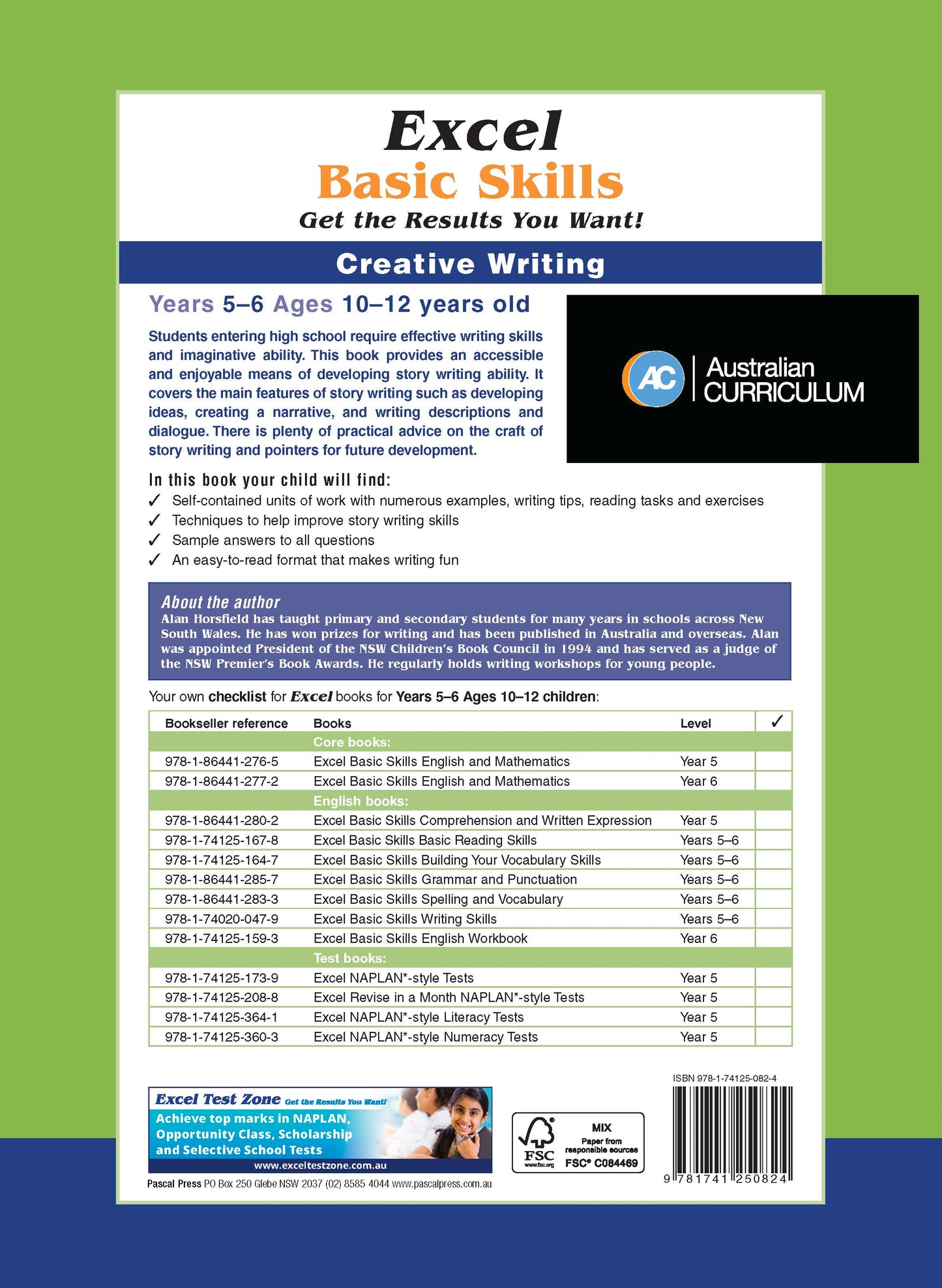 Excel Basic Skills - Creative Writing Workbook Years 5-6