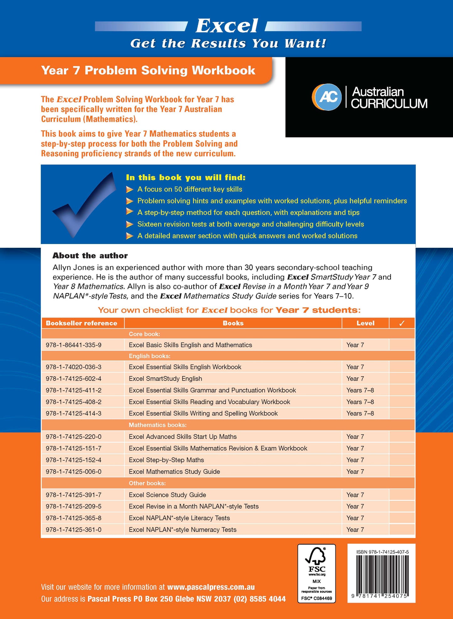 Excel Essential Skills - Problem Solving Workbook Year 7