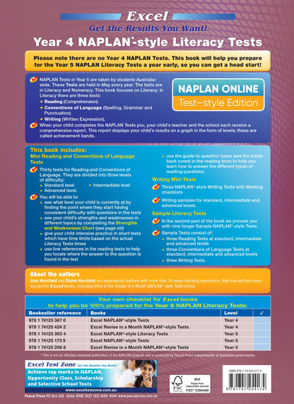 Excel Year 4 NAPLAN*-style Literacy Tests