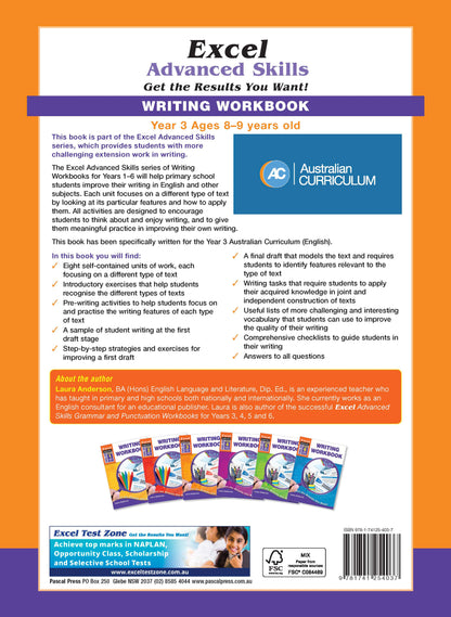 Excel Advanced Skills - Writing Workbook Year 3