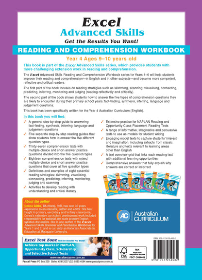 Excel Advanced Skills - Reading and Comprehension Workbook Year 4