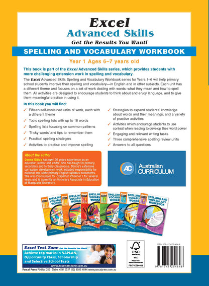 Excel Advanced Skills - Spelling and Vocabulary Workbook Year 1