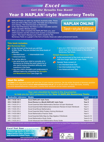 Excel Year 9 NAPLAN*-style Numeracy Tests