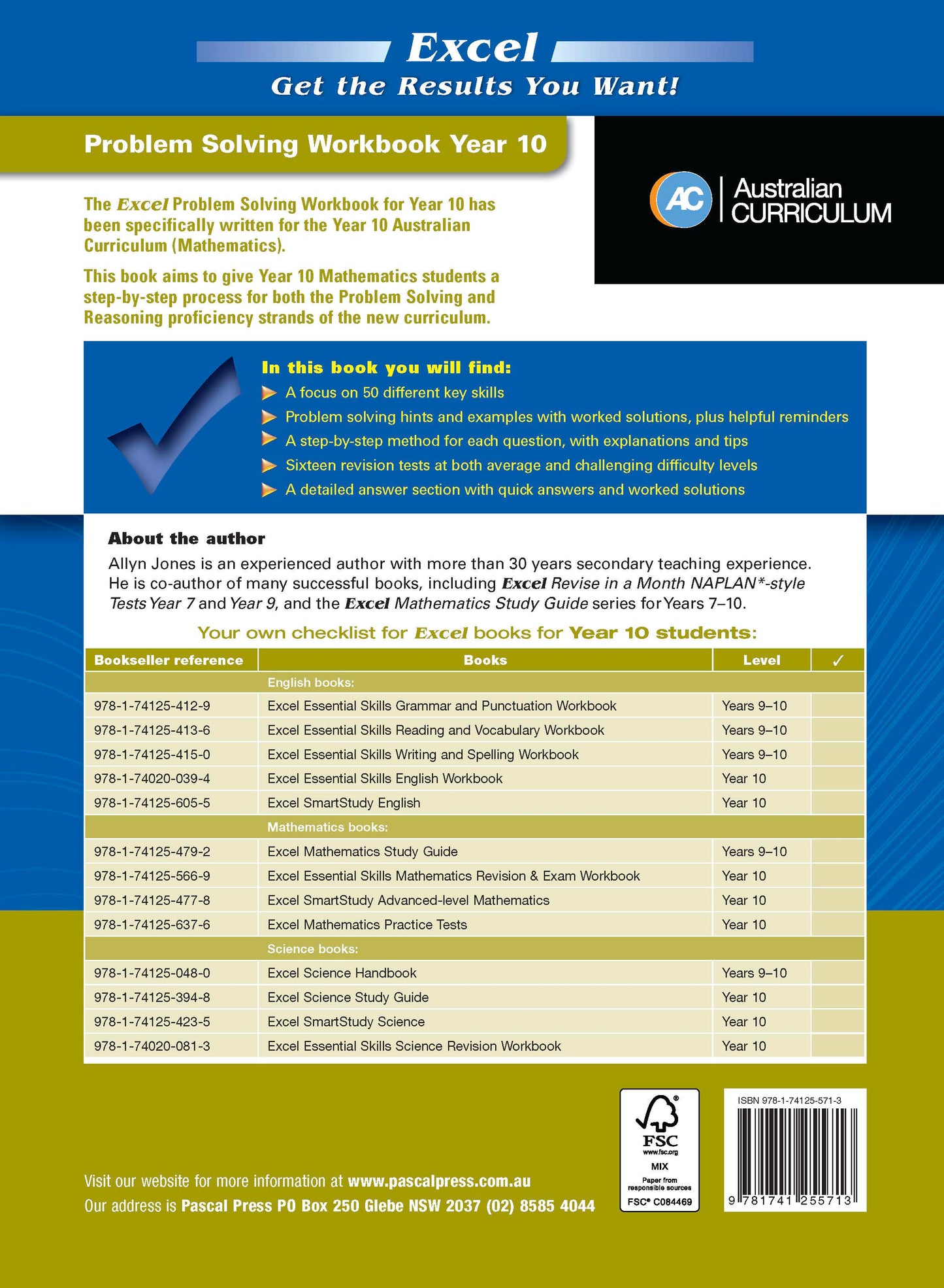 Excel Essential Skills - Problem Solving Workbook Year 10