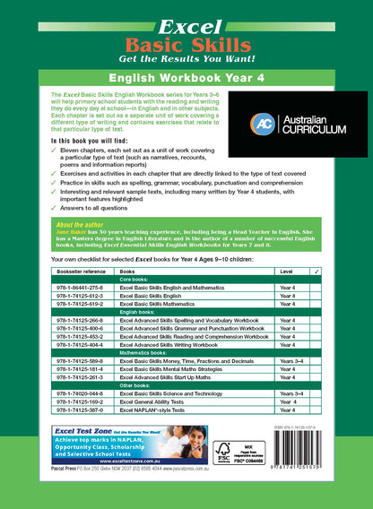 Excel Basic Skills - English Workbook Year 4