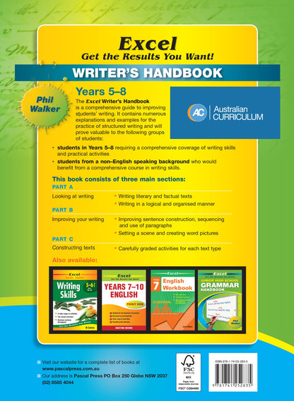 Excel Writer's Handbook - English Years 5-8