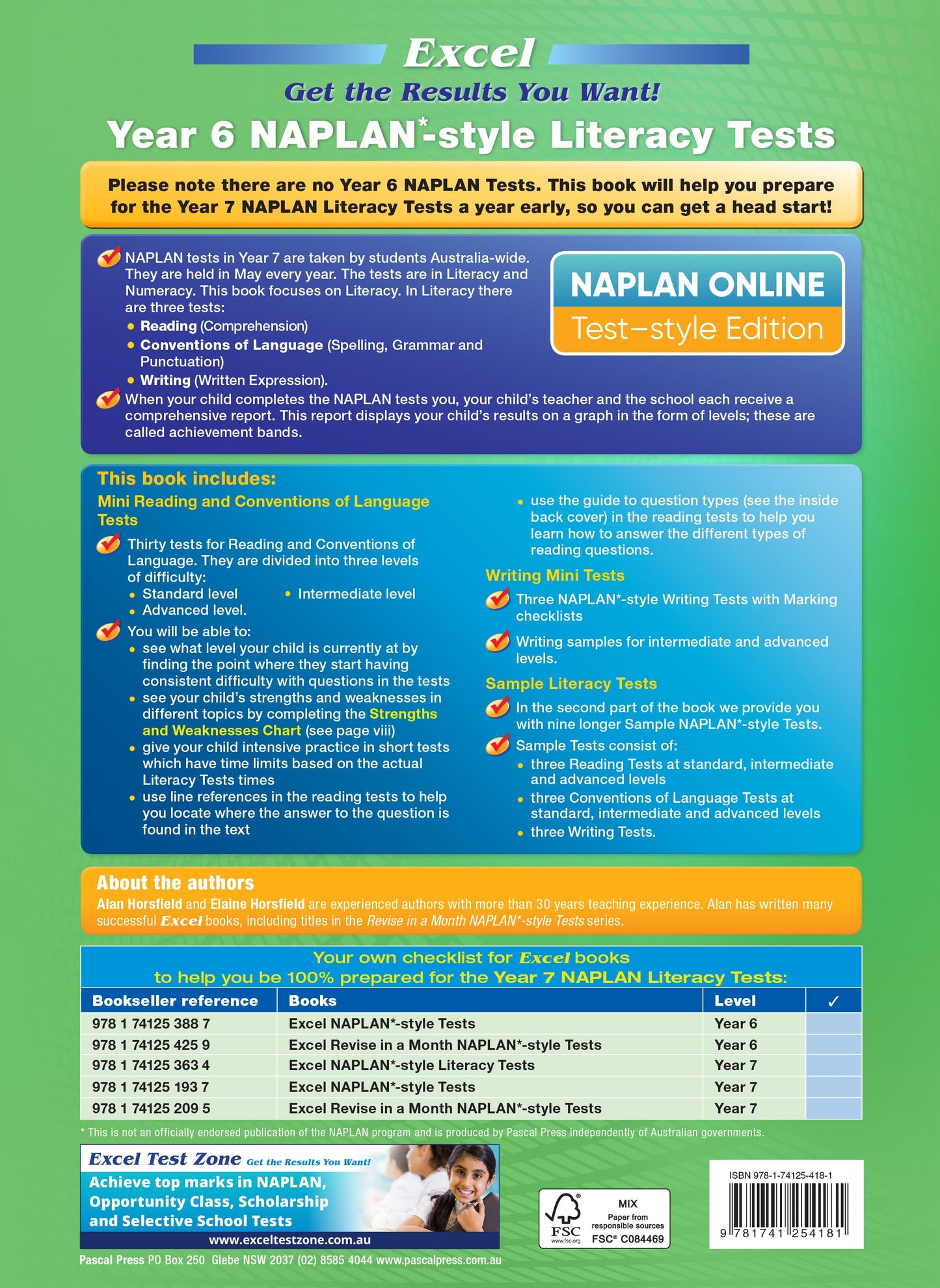 Excel Year 6 NAPLAN*-style Literacy Tests