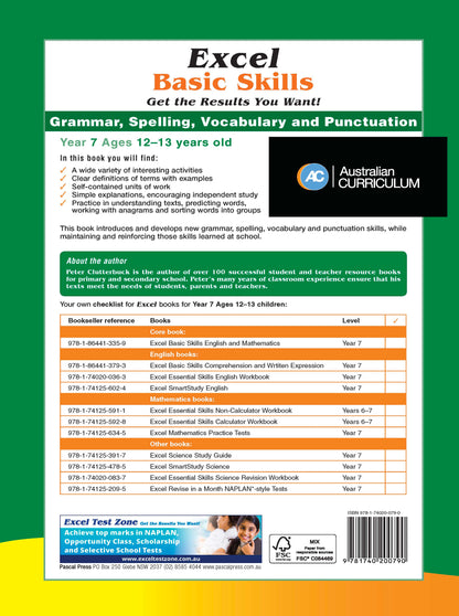 Excel Basic Skills - Grammar, Spelling, Vocabulary and Punctuation Year 7