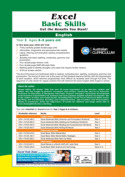 Excel Basic Skills - English Year 3