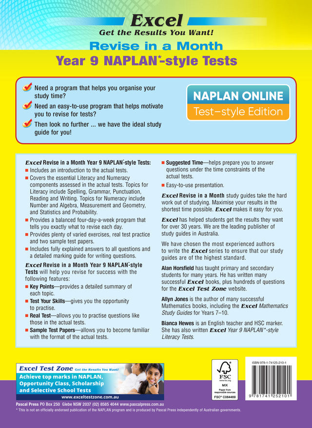 Excel Revise in a Month Year 9 NAPLAN*-style Tests