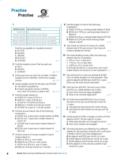 Excel Study Guide - Advanced Mathematics Years 9-10