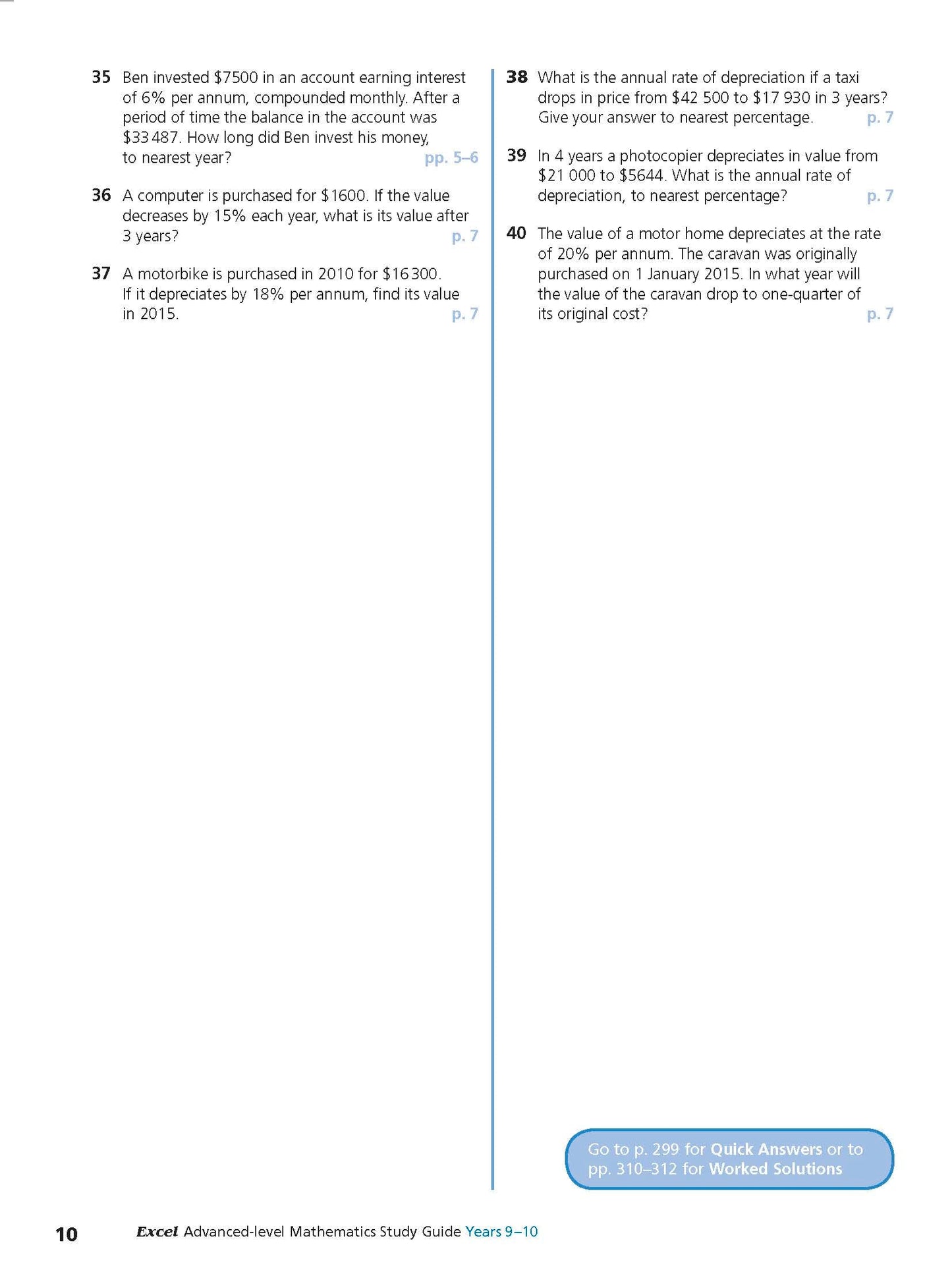 Excel Study Guide - Advanced Mathematics Years 9-10
