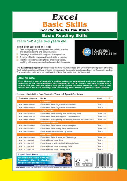 Excel Basic Skills - Basic Reading Skills Years 1-2