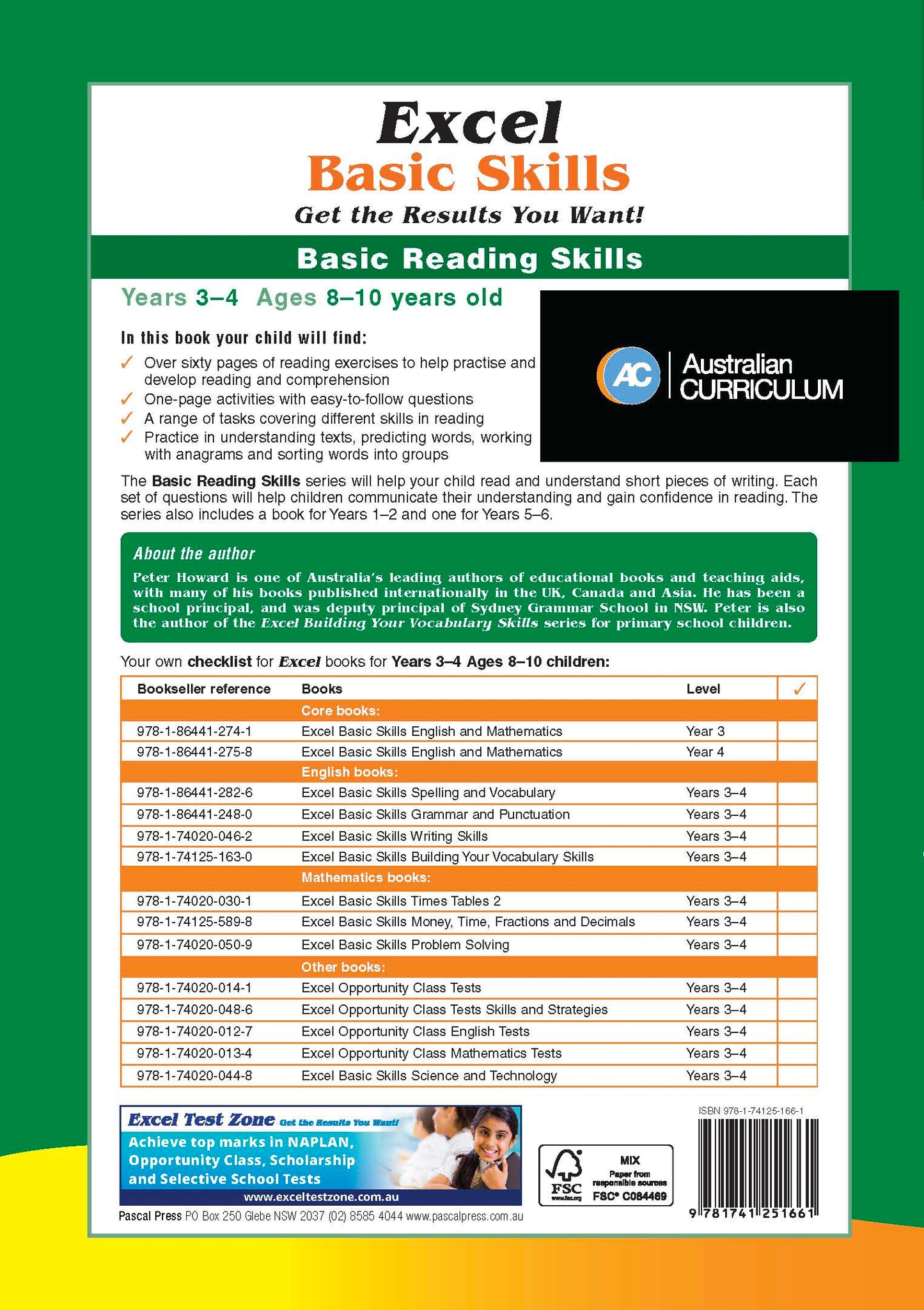 Excel Basic Skills - Basic Reading Skills Years 3-4