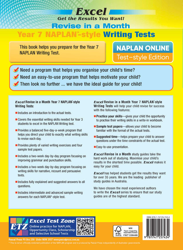Excel Revise in a Month Year 7 NAPLAN*-style Writing Tests