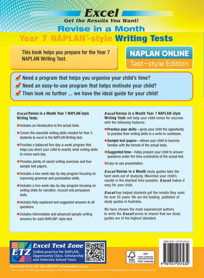 Excel Revise in a Month Year 7 NAPLAN*-style Writing Tests