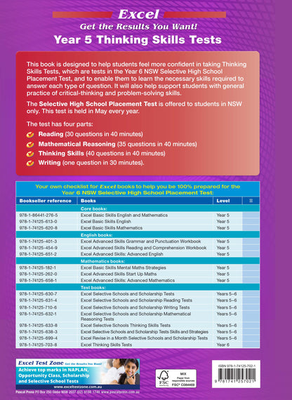 Excel Selective Schools and Scholarship Mathematical Reasoning Tests Years 5-6