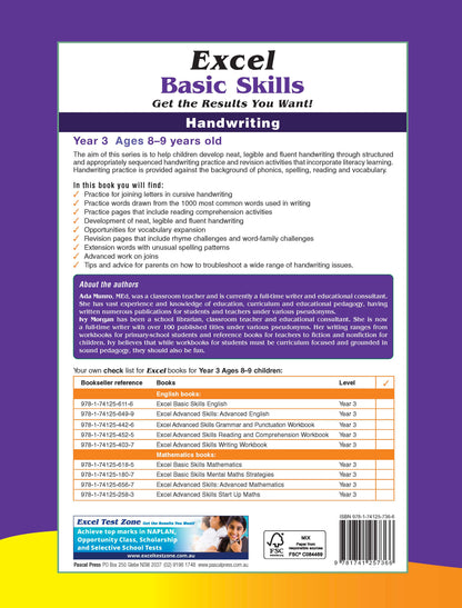 Excel Basic Skills - Handwriting Year 3